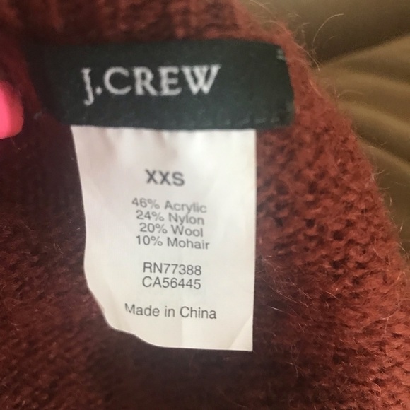 J CREW wool blend vneck XS sweater Marrone - Picture 4 of 4